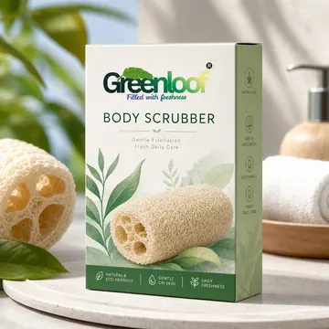 Body Scrubber Packaging for Greenloof #0487 - AI-generated packaging design concept