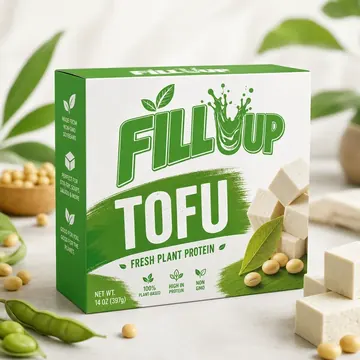 Tofu Packaging for Fill Up - AI-generated packaging design concept