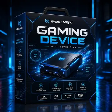 Gaming Device Packaging for Game Mart - AI-generated packaging design concept