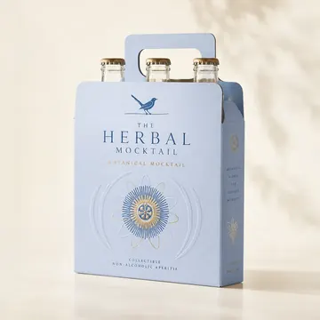 Canned Mocktail Packaging for The Herbal Mocktail - AI-generated packaging design concept