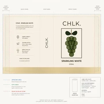 Canned Wine Packaging for CHLK. - AI-generated packaging design concept