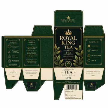 Tea Packaging for Royal King Tea - AI-generated packaging design concept