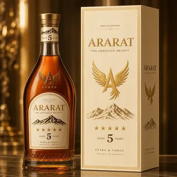 Wine Label Packaging for ARARAT - AI-generated packaging design concept