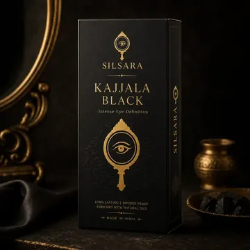 Kajjala Black Packaging for Silsara - AI-generated packaging design concept