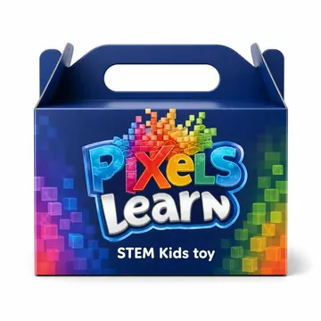 STEM Kids Toy Packaging for Pixels Learn - AI-generated packaging design concept