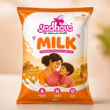 Milk Packaging for Yadhava - AI-generated packaging design concept
