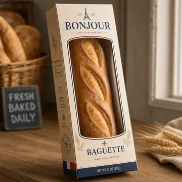 Baguette Packaging for Bonjour - AI-generated packaging design concept