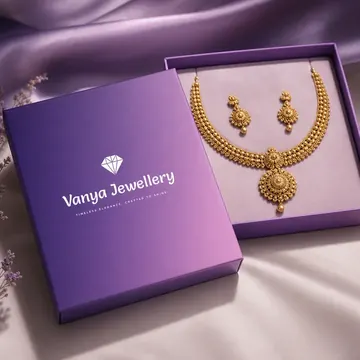 Traditional Gold Necklace Set ✨ Packaging for Vanya Jewellery - AI-generated packaging design concept
