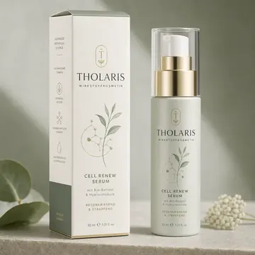 Wirkstoffkosmetik Packaging for Tholaris - AI-generated packaging design concept