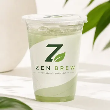 Beverage Packaging for Zen Brew - AI-generated packaging design concept