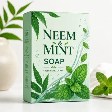 Soap Packaging for Neem & Mint - AI-generated packaging design concept
