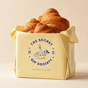 Butter Brand, (focus On Flavored Butters But Also Pastries And Nut Butters Or Any Play On Butter) Packaging Design - AI-generated packaging design concept