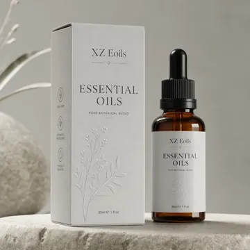 Essential Oils Packaging for XZ Eoils - AI-generated packaging design concept