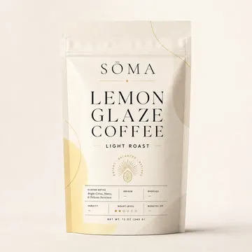 Lemon Glaze Coffee (Light Roast) Packaging for SŌMA - AI-generated packaging design concept