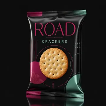 Crackers Packaging for Road - AI-generated packaging design concept