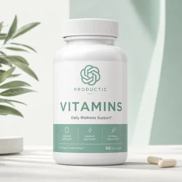 Vitamins Packaging for Productic - AI-generated packaging design concept
