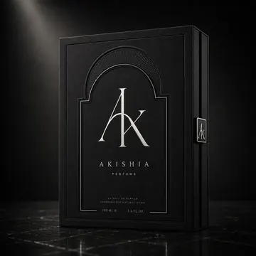 Perfume Packaging for AKISHIA - AI-generated packaging design concept