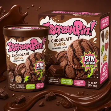 IscreamPin! Packaging for IscreamPin! - AI-generated packaging design concept