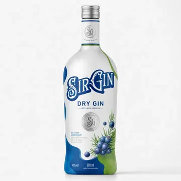 Gin Packaging for Sirgin - AI-generated packaging design concept
