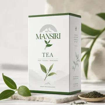 Tea Packaging for Mansiri - AI-generated packaging design concept