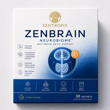 Zentropix Packaging for ZenBrain - AI-generated packaging design concept