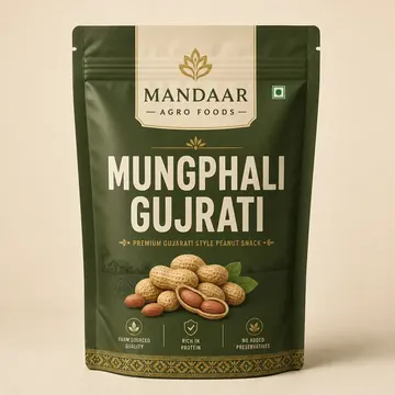 Mungphali Gujrati Packaging for Mandaar Agro Foods - AI-generated packaging design concept