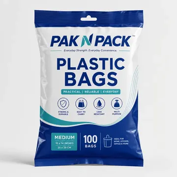 Plastic Bag Packaging for Pak N Pack - AI-generated packaging design concept