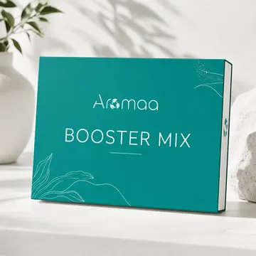 Booster Mix Packaging for Aromaa - AI-generated packaging design concept