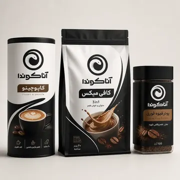 کاپوچینو و کافی میکس و پودر قهوه فوری Packaging for آناکوندا - AI-generated packaging design concept