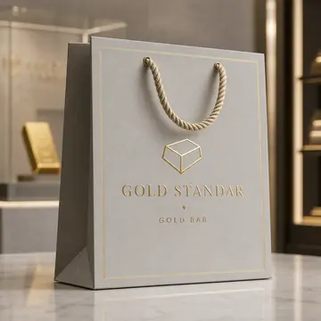 Gold Bar Packaging for Gold Standar - AI-generated packaging design concept