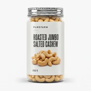 Caramel Cashew Packaging for Purefarm - AI-generated packaging design concept