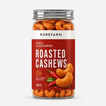 Roasted Cashew Packaging for Purefarm - AI-generated packaging design concept