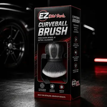 Curveball Brush Packaging for Ezdetail Supply - AI-generated packaging design concept