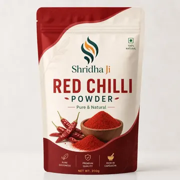 Turmeric Powder Packaging for ShridhaJi - AI-generated packaging design concept