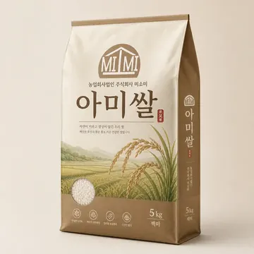 아미쌀 Packaging for 농업회사법인 주식회사 미소미 - AI-generated packaging design concept