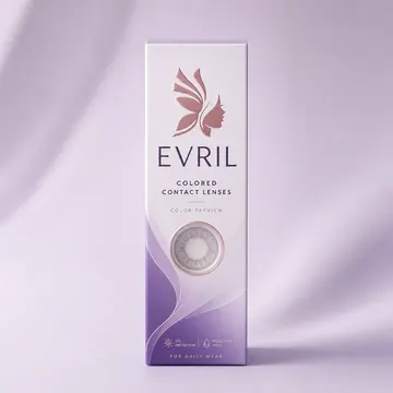 Colored Contact Lenses Packaging for Evril - AI-generated packaging design concept