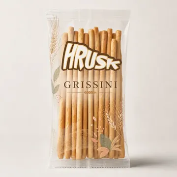 Grissini Packaging for Hrusk - AI-generated packaging design concept