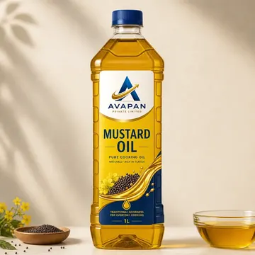 Mustard Oil Packaging for AVAPAN - AI-generated packaging design concept