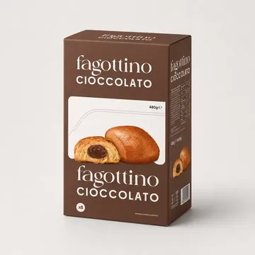 Fagottini Packaging for Emma - AI-generated packaging design concept