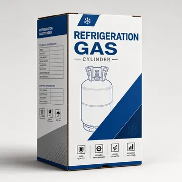 Refirgeration Gas Cylinder Packaging Design - AI-generated packaging design concept