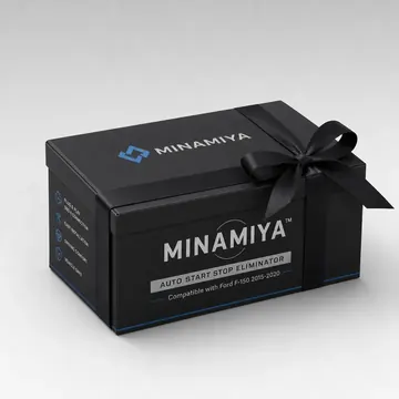 AUTO START STOP ELIMINATOR Compatible With Ford F-150 2015-2020 Packaging for MINAMIYA - AI-generated packaging design concept
