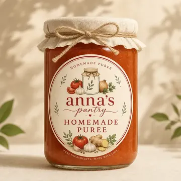 Homemade Puree Packaging for Anna's Pantry #1057 - AI-generated packaging design concept