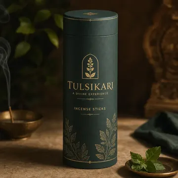 Incense Sticks Packaging for Tulsikari - AI-generated packaging design concept