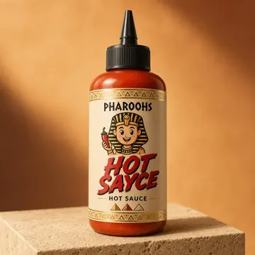 Hot Sayce Packaging for Pharoohs - AI-generated packaging design concept