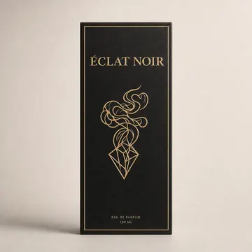 Parfum Packaging for Eclat Noir - AI-generated packaging design concept