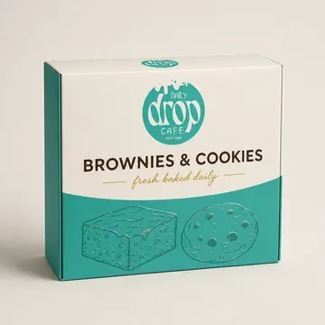 A Box For Brownies And Cookies Packaging for Daily Drop Cafe - AI-generated packaging design concept