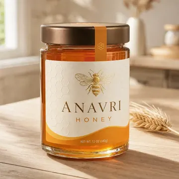 Honey Packaging for ANAVRI - AI-generated packaging design concept