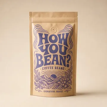 Coffee Beans Packaging for How You Bean? - AI-generated packaging design concept