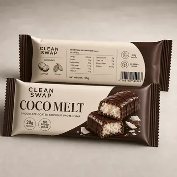 Protein Bar Packaging for Clean Swap - AI-generated packaging design concept