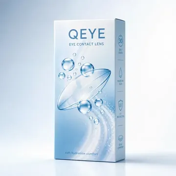 Eye Contact Lens Packaging for Qeye #1160 - AI-generated packaging design concept
